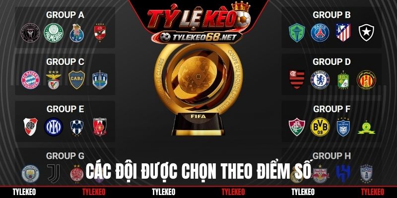 Các đội được chọn theo điểm số