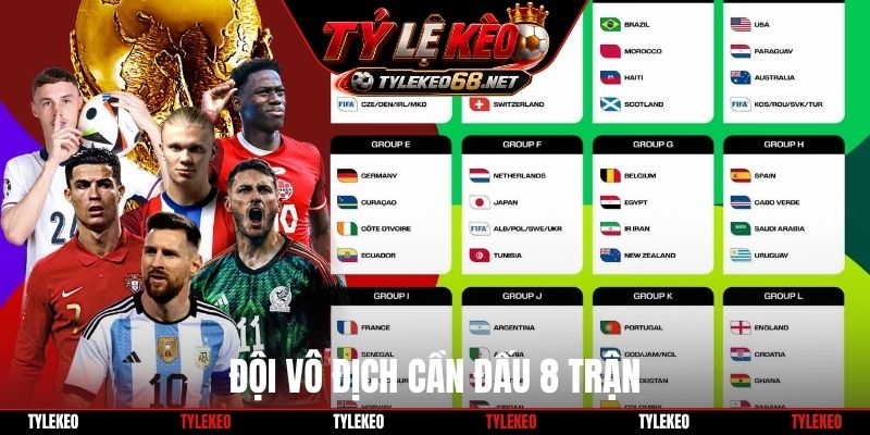 Đội vô địch cần đấu 8 trận