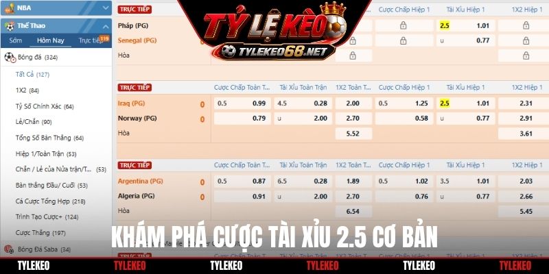 Khám phá cược tài xỉu 2.5 cơ bản
