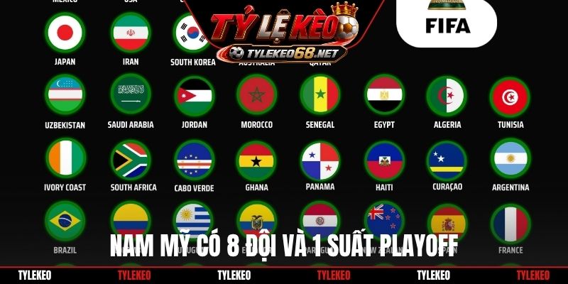 Nam Mỹ có 8 đội và 1 suất playoff