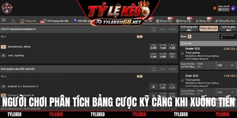 Người chơi phân tích bảng cược kỹ càng khi xuống tiền