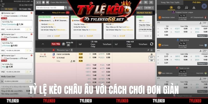 Tỷ lệ kèo châu Âu với cách chơi đơn giản