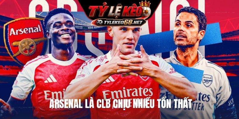 Arsenal là CLB chịu nhiều tổn thất
